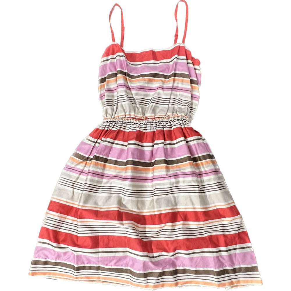 Chelsea & Violet Colorful Striped Summer Dress Adjustable Straps Lined Sz Small